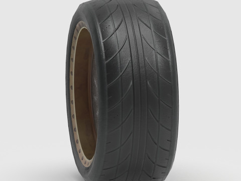 High-Performance Car Wheel Assembly Low Poly PBR 4K 3Dモデル