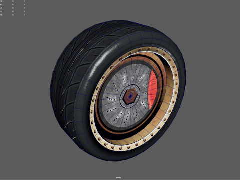 High-Performance Car Wheel Assembly Low Poly PBR 4K 3Dモデル