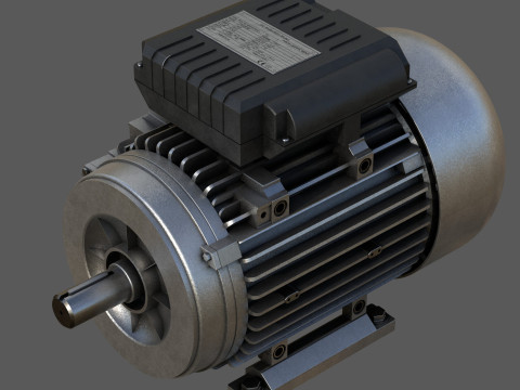 Single Phase Electric Motor High Quality with 4K PBR Textures Model 3D