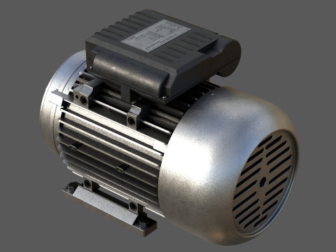 Single Phase Electric Motor High Quality with 4K PBR Textures Model 3D