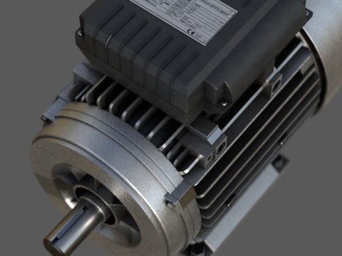 Single Phase Electric Motor High Quality with 4K PBR Textures Model 3D