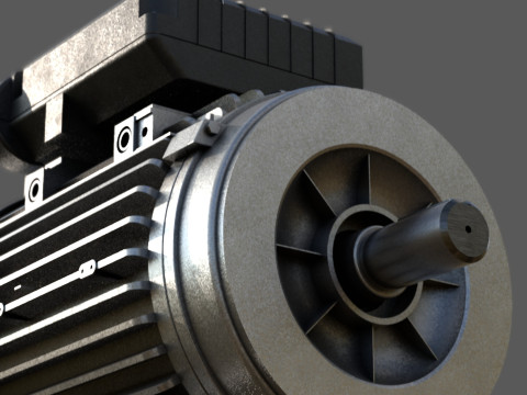 Single Phase Electric Motor High Quality with 4K PBR Textures Model 3D