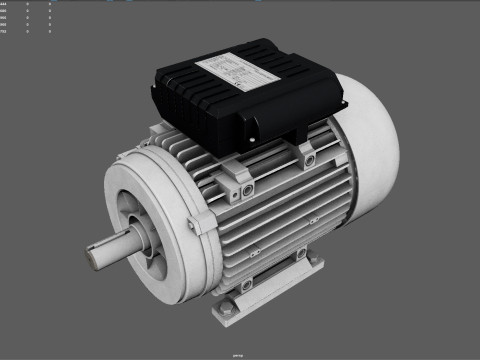 Single Phase Electric Motor High Quality with 4K PBR Textures Model 3D