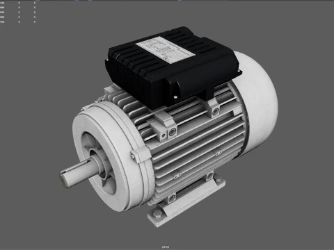 Motore elettrico monofase di alta qualit&agrave; con texture PBR 4K Modello 3D