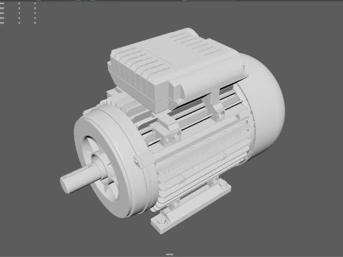 Motore elettrico monofase di alta qualit&agrave; con texture PBR 4K Modello 3D