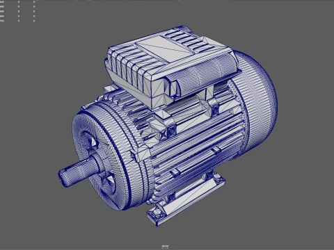 Motore elettrico monofase di alta qualit&agrave; con texture PBR 4K Modello 3D