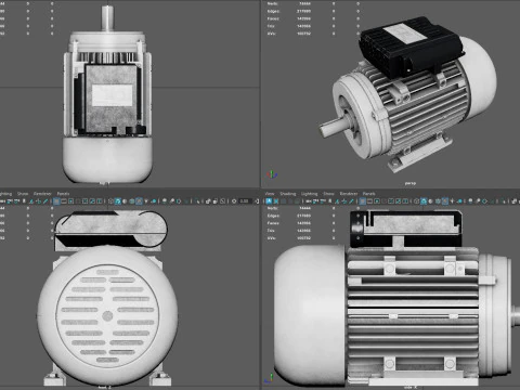 Motore elettrico monofase di alta qualit&agrave; con texture PBR 4K Modello 3D