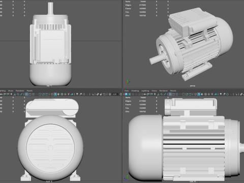 Single Phase Electric Motor High Quality with 4K PBR Textures Model 3D