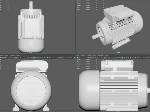 Motore elettrico monofase di alta qualit&agrave; con texture PBR 4K Modello 3D