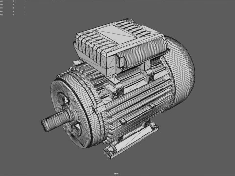 Motore elettrico monofase di alta qualit&agrave; con texture PBR 4K Modello 3D