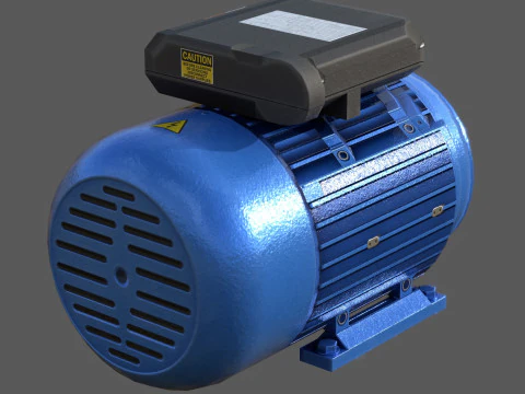 Low Poly Single Phase Electric Motor 3D Model