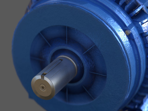 Low Poly Single Phase Electric Motor Model 3D