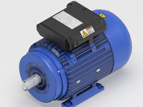 Low Poly Single Phase Electric Motor Model 3D