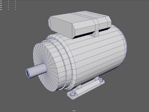 Low Poly Single Phase Electric Motor Model 3D