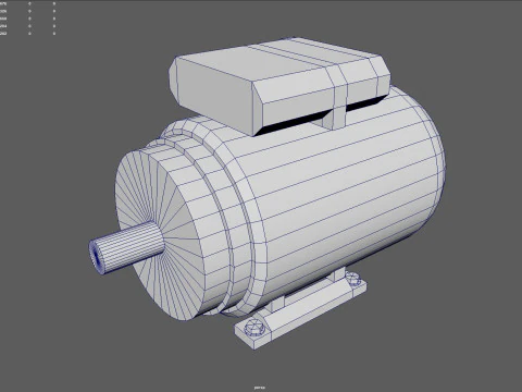Low Poly Single Phase Electric Motor 3D Model