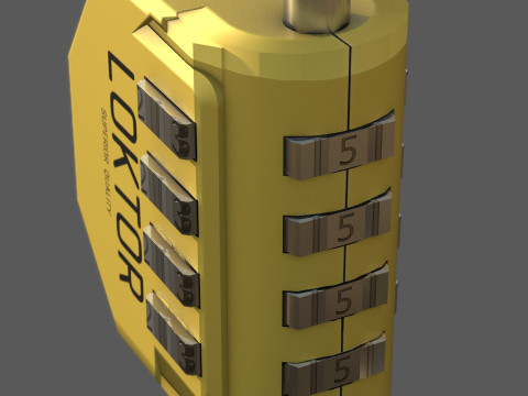 LOKTOR 4-Digit Combination Padlock - Low Poly 3D-Modell