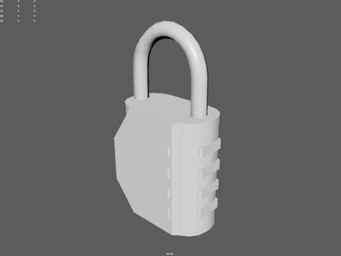 LOKTOR 4-Digit Combination Padlock - Low Poly 3D Model