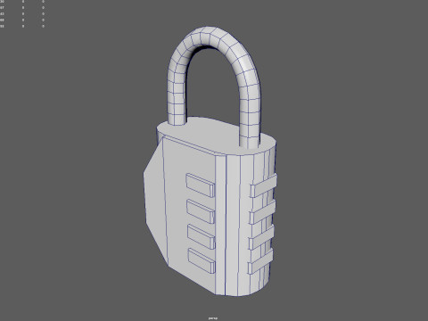 LOKTOR 4-Digit Combination Padlock - Low Poly 3D-Modell