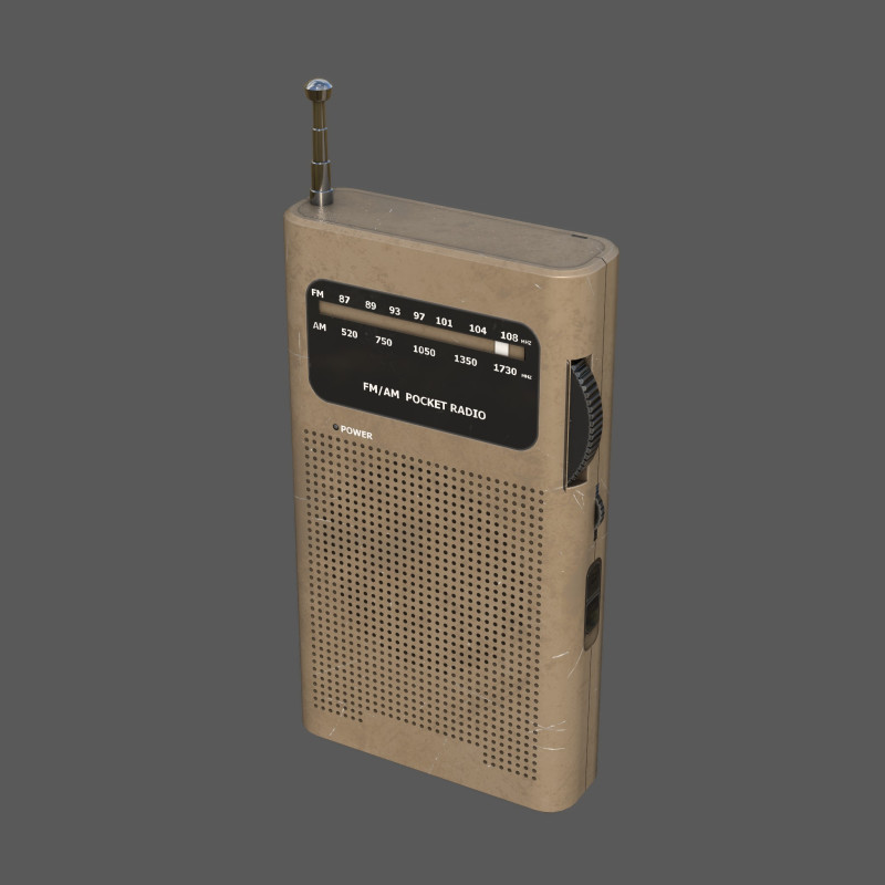 Low Poly AM-FM Pocket Radio Game-Ready 3D Asset with 3 Color Variants PBR 4K Textures BONUS Hi 3Dモデル .c4d .max .obj .3ds .fbx .stl .blend