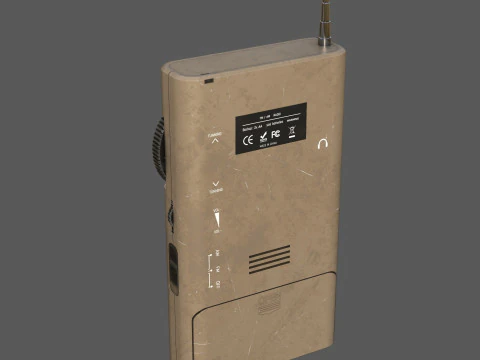 Asset 3D pronto per il gioco della radio tascabile AM-FM Low Poly con 3 varianti di colore PBR 4K Texture BONUS Ciao Modello 3D
