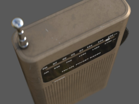 Low Poly AM-FM Pocket Radio Game-Ready 3D Asset with 3 Color Variants PBR 4K Textures BONUS Hi 3Dモデル