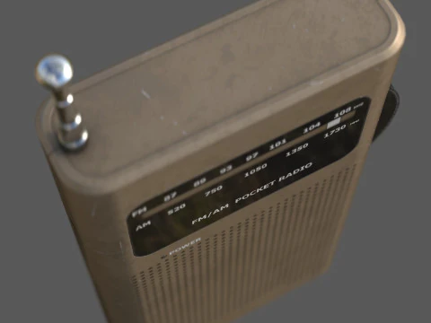 Asset 3D pronto per il gioco della radio tascabile AM-FM Low Poly con 3 varianti di colore PBR 4K Texture BONUS Ciao Modello 3D