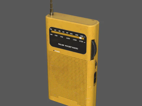 Asset 3D pronto per il gioco della radio tascabile AM-FM Low Poly con 3 varianti di colore PBR 4K Texture BONUS Ciao Modello 3D