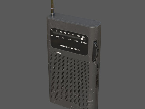 Low Poly AM-FM Pocket Radio Game-Ready 3D Asset with 3 Color Variants PBR 4K Textures BONUS Hi 3Dモデル