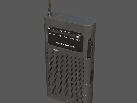 Asset 3D pronto per il gioco della radio tascabile AM-FM Low Poly con 3 varianti di colore PBR 4K Texture BONUS Ciao Modello 3D