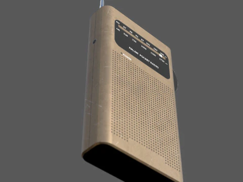 Asset 3D pronto per il gioco della radio tascabile AM-FM Low Poly con 3 varianti di colore PBR 4K Texture BONUS Ciao Modello 3D