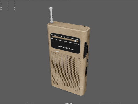 Low Poly AM-FM Pocket Radio Game-Ready 3D Asset with 3 Color Variants PBR 4K Textures BONUS Hi 3Dモデル