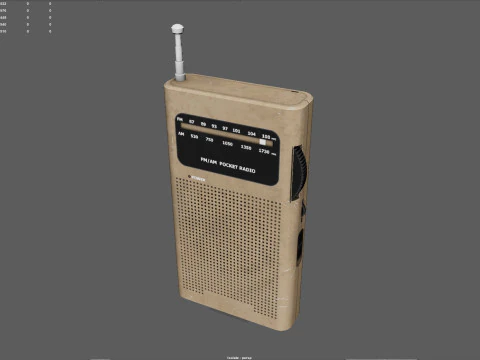 Asset 3D pronto per il gioco della radio tascabile AM-FM Low Poly con 3 varianti di colore PBR 4K Texture BONUS Ciao Modello 3D