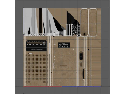 Asset 3D pronto per il gioco della radio tascabile AM-FM Low Poly con 3 varianti di colore PBR 4K Texture BONUS Ciao Modello 3D