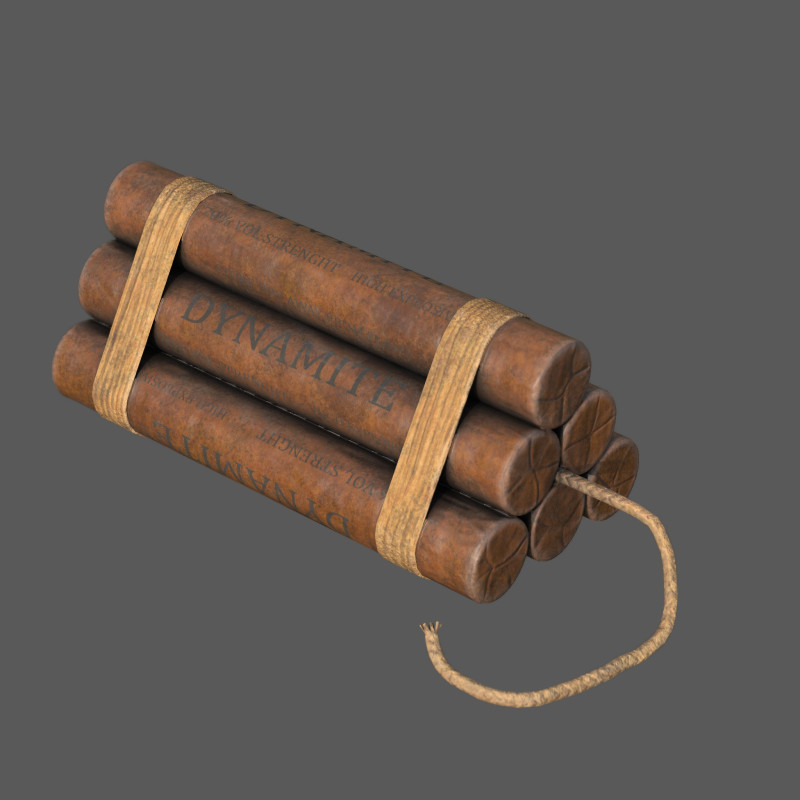 Explosive Charge Realistic TNT Dynamite Bundle Low Poly Game Ready Asset Model 3D .c4d .max .obj .3ds .fbx .stl .blend