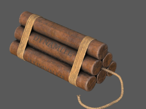 Explosive Charge Realistic TNT Dynamite Bundle Low Poly Game Ready Asset 3D Model