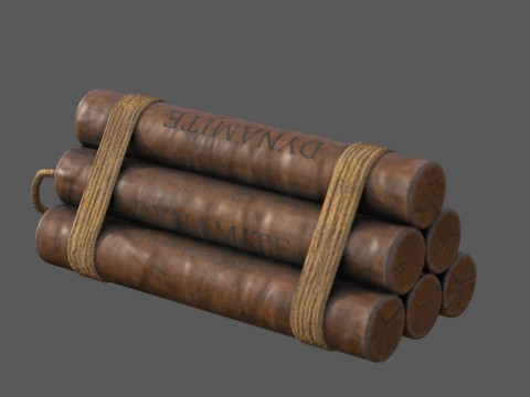 Explosive Charge Realistic TNT Dynamite Bundle Low Poly Game Ready Asset Model 3D