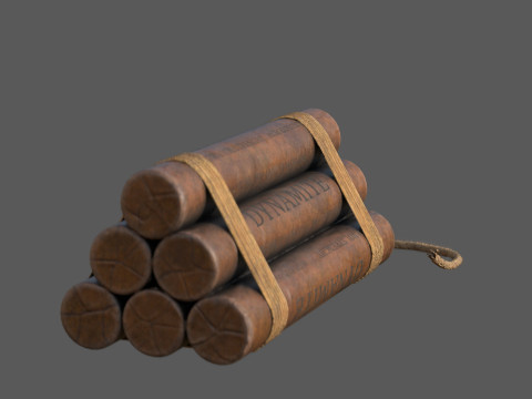 Explosive Charge Realistic TNT Dynamite Bundle Low Poly Game Ready Asset Model 3D