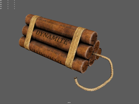 Explosive Charge Realistic TNT Dynamite Bundle Low Poly Game Ready Asset Model 3D