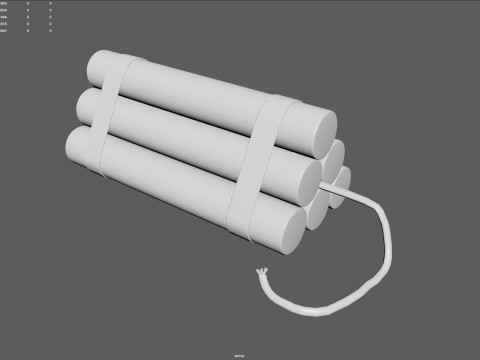 Explosive Charge Realistic TNT Dynamite Bundle Low Poly Game Ready Asset Model 3D