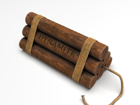 Explosive Charge Realistic TNT Dynamite Bundle Low Poly Game Ready Asset Model 3D