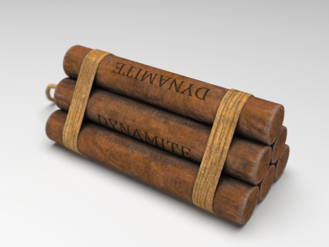 Explosive Charge Realistic TNT Dynamite Bundle Low Poly Game Ready Asset Model 3D