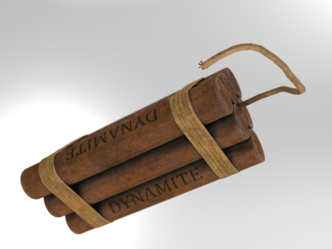 Explosive Charge Realistic TNT Dynamite Bundle Low Poly Game Ready Asset Model 3D