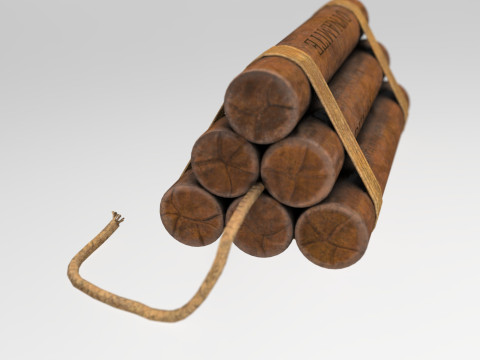 Explosive Charge Realistic TNT Dynamite Bundle Low Poly Game Ready Asset Model 3D