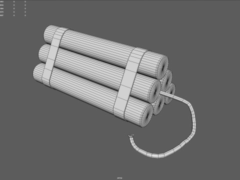 Explosive Charge Realistic TNT Dynamite Bundle Low Poly Game Ready Asset Model 3D