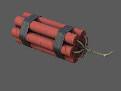 Dynamite Charge - Stylized Low Poly Explosive Game Ready PBR 4K Textures 3Dモデル