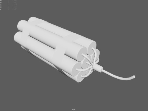 Dynamite Charge - Stylized Low Poly Explosive Game Ready PBR 4K Textures Modèle 3D
