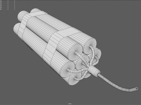 Dynamite Charge - Stylized Low Poly Explosive Game Ready PBR 4K Textures Modèle 3D