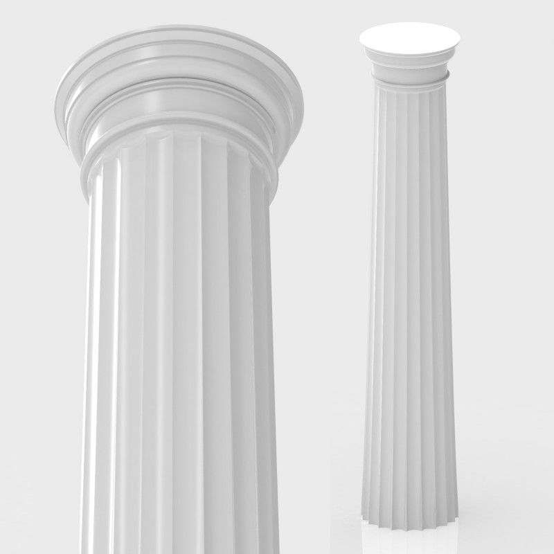 Greek Doric Column Real-Scale 3D Printable Model STL OBJ Ancient Architecture Pillar Game 3D Model .c4d .max .obj .3ds .fbx .stl .blend 
