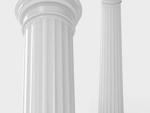 Colonna dorica greca Modello stampabile 3D in scala reale STL OBJ Gioco di pilastri di architettura antica Modello 3D