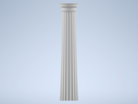 Greek Doric Column Real-Scale 3D Printable Model STL OBJ Ancient Architecture Pillar Game 3D Model